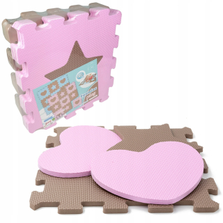 PENOVÉ PUZZLE RUŽOVO-BÉŽOVÉ SRDCE 9 ELEMENTOVÝ MAT 1036