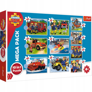Puzzle hasič Sam 10w1 záchranný tím sám Trefl
