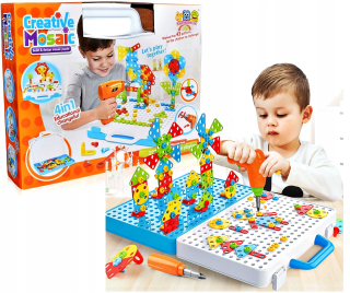 Puzzle Vzdelávacie puzzle skrutkovač bloky 237el
