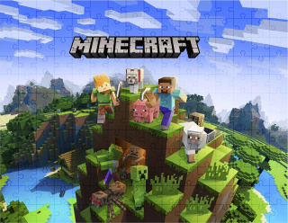 Minecraft  - Puzzle s Minecraft 252 EL tlače. A3 hit!