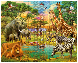 Puzzle so zvieratami Africa Super vzory 192 el