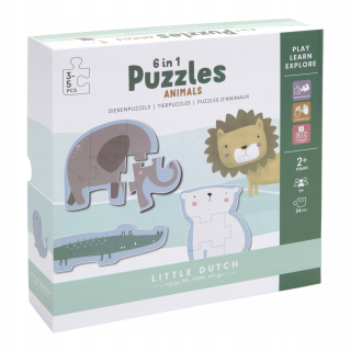 Zoo Puzzle Animals 6 Elements Malý Dutch