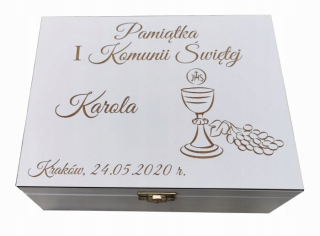 Suvenír prvého darčekového krabice Svätého prijímania gravírovanie