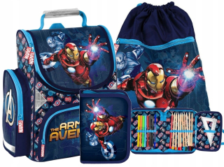 Školský batoh - Paso School Schoolbag Avengers Iron Man set