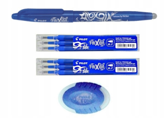 Pilot Frixion 0,7 pilot, 6 vložiek, gumy