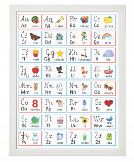 Detský obraz - Náučný plagát ALPHABET ABECADLE Písmená /30x40/ v ráme