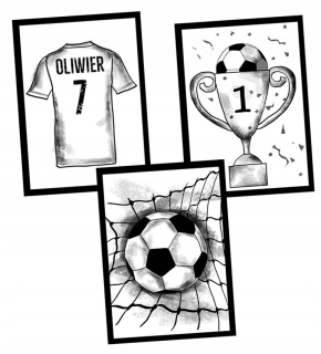 Obráz do detskej izby - Plagáty Futbalové futbalové priezvisko A4 T -shirt