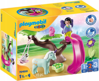 Stavebnica - Playmobil 1.2.3 Rozprávkový ihrisko Fairies 12m +