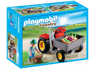 Stavebnica - Playmobil Cauntry traktor s hrudníkom 70495