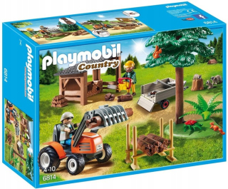 Stavebnica - Playmobil Country Lumberjack s traktorom 6814