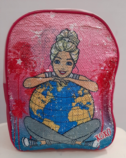 Barbie bilaterálne flitre pre batoh materskej školy