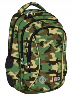 Školský batoh - 3-komorný camo batoh