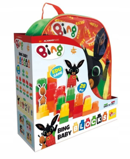 Zajačik Bing - Bing zelený batoh s 2 bloky. Lisciani