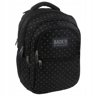 Školská taška, batoh - Batoh Zálohovanie Black v Gray Polka Dots