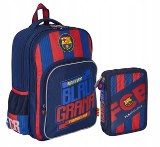 Školský batoh - FC Barcelona batoh s puzdrom na ceruzku