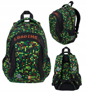 Školská taška, batoh - 3-komorový batoh pixele gamer st.right
