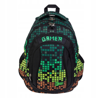 Školský batoh - Školský batoh 4 komory pixel Gamer BP-04 STRIGHT