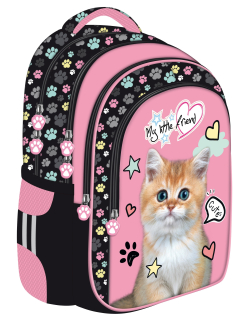 Školský batoh - Batohský batoh - 4 komory - Pink Cat - Bambino