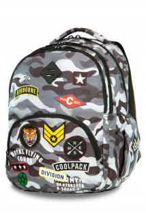 Školský batoh - Coolpack Bentley School Backpack, Camo Black Badge