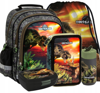 Batoh dinosaura pre školský batoh pre chlapca 1-3 kl set