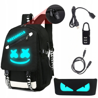 Školský batoh - Marshmello School Batoh do školskej ceruzky visiaci zámok