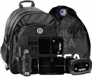 NASA School Backpack Black Set pre chlapca 1-3