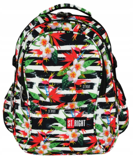 Školský batoh - 4-komorový školský batoh St.Right BP1 Tropical Stripes