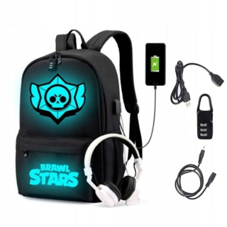 Školská taška, batoh - Školské batoh Stars Leon hra Do školy Black USB