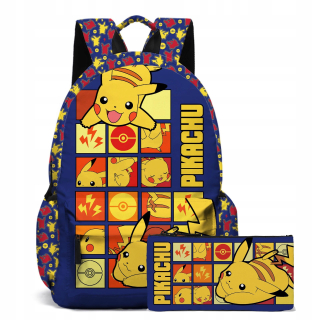Školská batohová taška na tašku Pokémon a prípad ceruzky