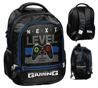 Školský batoh - Čierna škola batoh pre chlapec Gaming