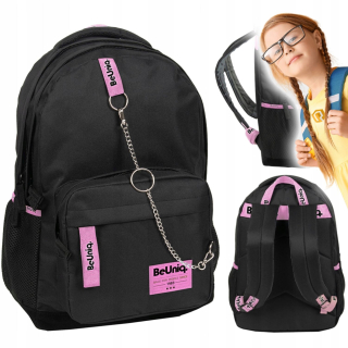 Školský batoh pre mládež čierny ružový Beuniq