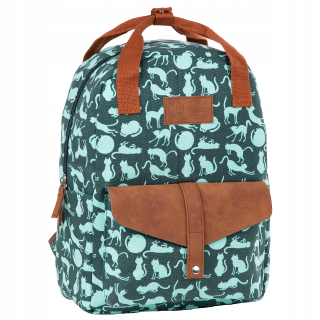 Školský batoh - Školský batoh mládeže 2in1 Mint Cats Bag