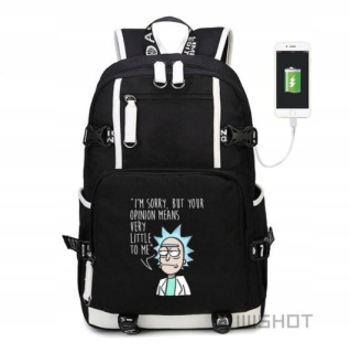 Školská taška, batoh - Batoh Tornister Rick a Morty s USB portom