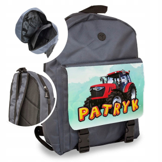Školská taška, batoh - Batoh s menom a traktorom.