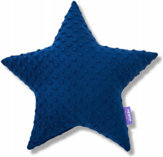Detský dekoračný vankúš - Dekoratívna vankúšová hviezda Minky Navy Blue Jukki
