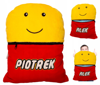Detský dekoračný vankúš - Vankúš LEGO s menom 2in1 Pajama Eater
