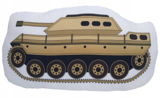 Detský dekoračný vankúš - Vankúš Mascot Tank Army pre deti