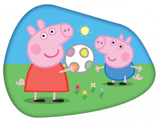 Detský dekoračný vankúš - Peppa pieppa čistí 28x40 cm