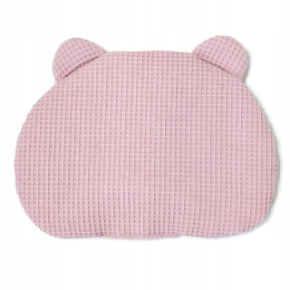 Detský vankúš - Plochý vankúš medveď vafle medvedíka pre ružovú farbu 25x35