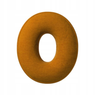 Detský dekoračný vankúš - Velor vankúš Letter O, 40 cm veľký med