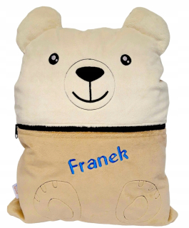 Detský dekoračný vankúš - Vankúš s názvom 2in1 Teddy Bear pyžamy