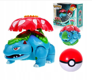 Pokemon -  Pokeball Clip+skladací pokémonový figurín kvetiny