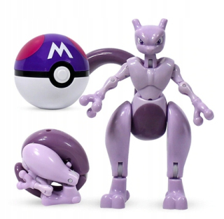 Pokeball Clip + skladacia figúrka Pokémona Mewtwo