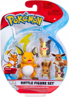 Pokemon 3 figúrky Bitka Sada Raichu Morpeko Eevee