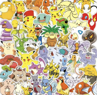 Samolepky do detskej izby - Pokémon Anime nálepky 50 ks.