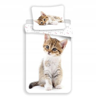Detský set paplón, vankúš - Posteľná bielizeň 140x200 Cat Sweet Cat