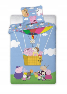 Detský set paplón, vankúš - Posteľná bielizeň 160x200 1x70x80 Peppa Pepa George