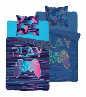 Detský set paplón, vankúš - 140x200 Minecraft Navy Bedding Alex Steve Pig