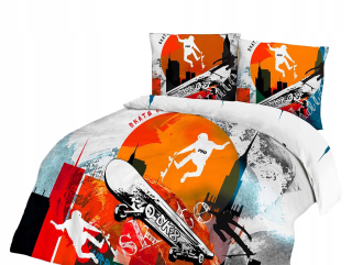 Detský set paplón, vankúš - Posteľná bielizeň 160x200 pre Skyt-A SK8 je gr8 skateboard