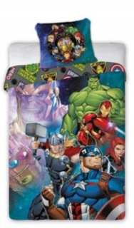 Detský set paplón, vankúš - Avengers posteľná bielizeň pre deti 160x200 Hulk Iron Man